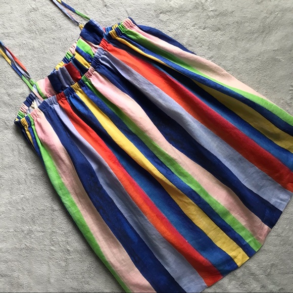 Mara Hoffman Dresses & Skirts - Mara Hoffman Gathered Mini Dress Rainbow Linen S